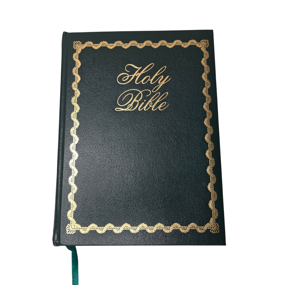 Thomas Kinkade Bible Unisex OS Green KJV Heirloom Family Leather Gold Edge